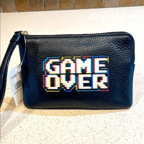 Coach Handbags - Coach NWT Limited Edition Black Pebbled Leather Game Over' Wristlet MSRP $120